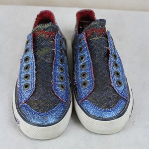 Ed Hardy Glitter Tattoo Canvas Laceless Shoe